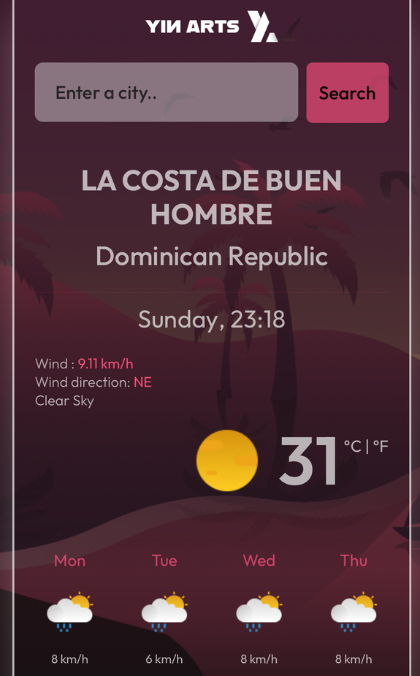 Weather app preview